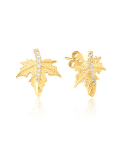 Elbows Up Maple Leaf Earrings