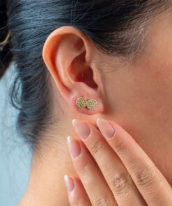 Golden Mosaic Diamond Stud Earrings