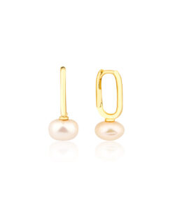 Golden Pearl Horizon Earrings