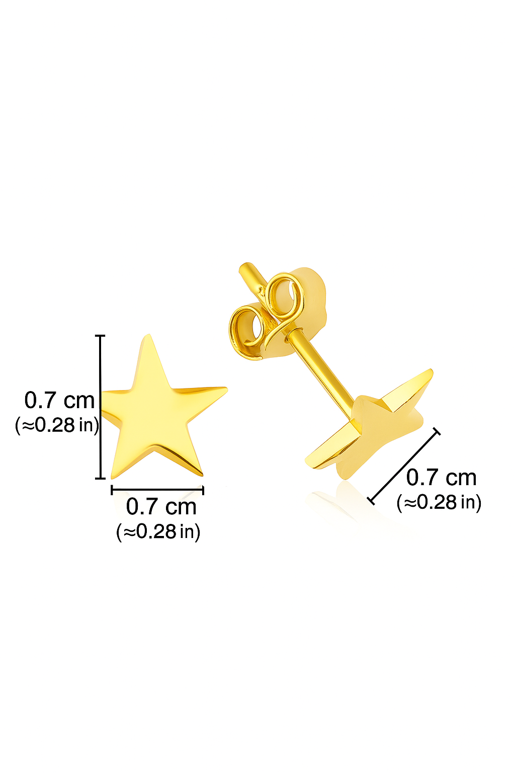Golden Star Stud Earrings - Image 2