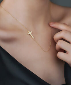 Emmelia's Cross-Sideways cross necklace